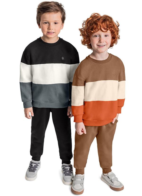 Quimby - Conjunto Blusão e Calça Menino Preto 2