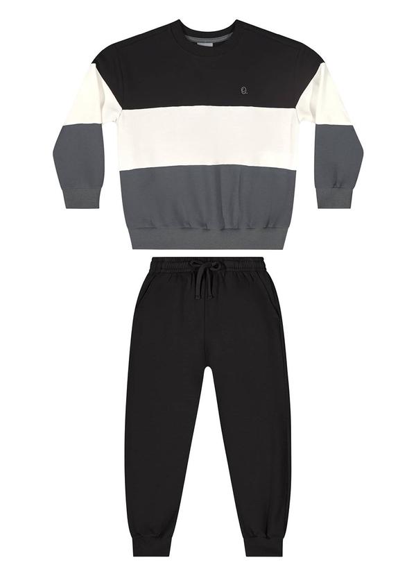 Quimby - Conjunto Blusão e Calça Menino Preto 3