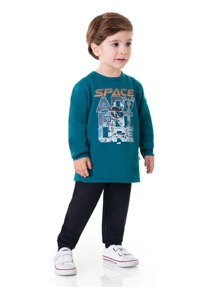 Marlan - Conjunto Blusão e Calça Moletom Adventure Verde - MARLAN