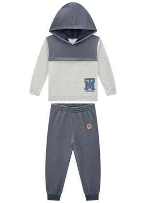 Marlan - Conjunto Blusão e Calça Moletom Azul - MARLAN