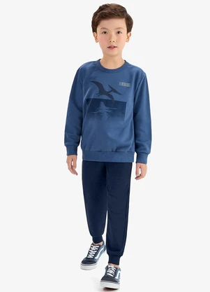 Rovi Kids - Conjunto Blusão e Calça Moletom Azul - ROVI KIDS