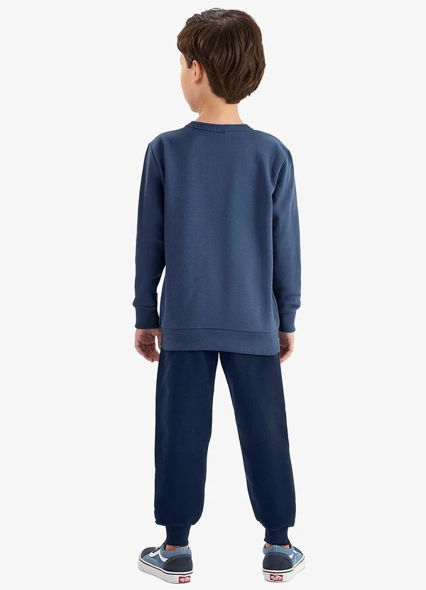 Rovi Kids - Conjunto Blusão e Calça Moletom Azul 2