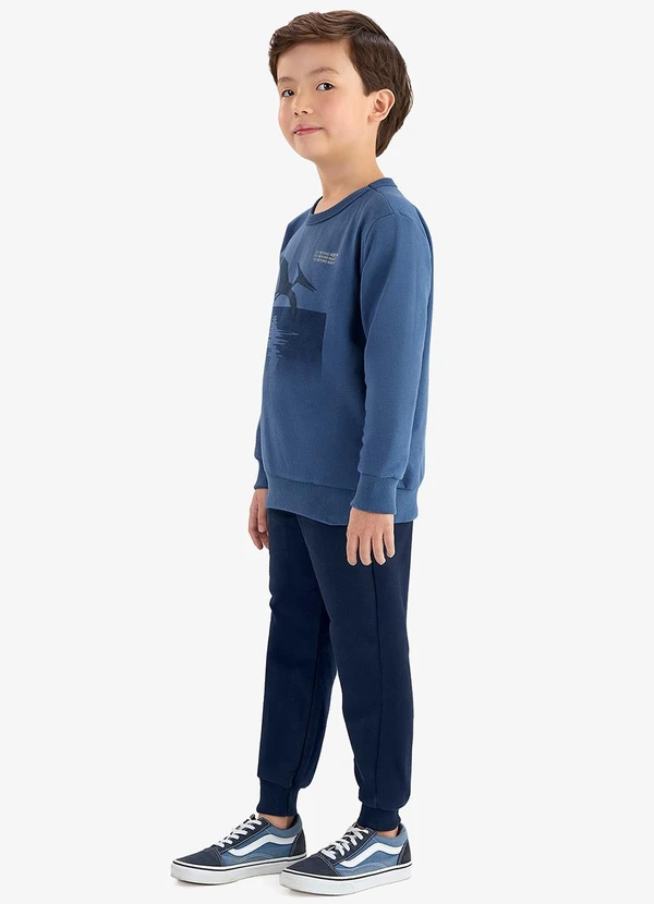 Rovi Kids - Conjunto Blusão e Calça Moletom Azul 3