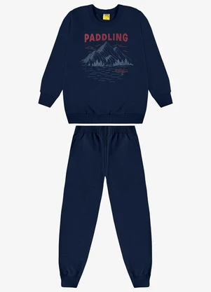 Rovi Kids - Conjunto Blusão e Calça Moletom Azul - ROVI KIDS