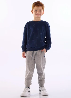 Quimby - Conjunto Blusão e Calça Moletom Azul - QUIMBY