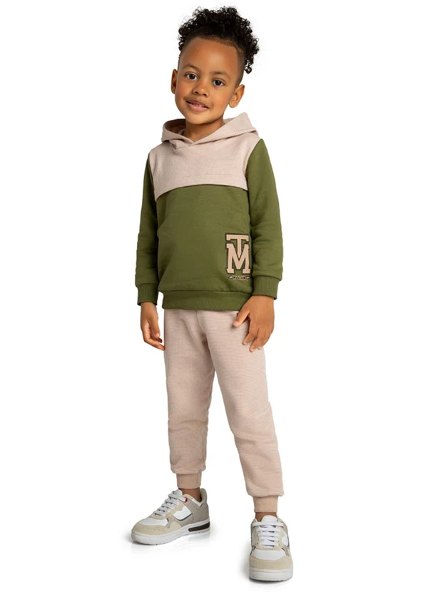 Marlan - Conjunto Blusão e Calça Moletom Bege 1