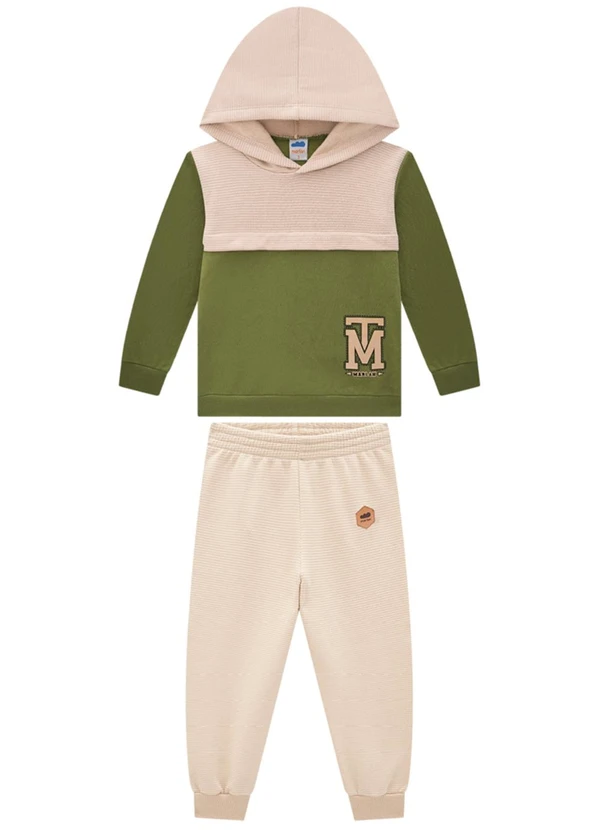 Marlan - Conjunto Blusão e Calça Moletom Bege 2