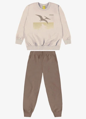 Rovi Kids - Conjunto Blusão e Calça Moletom Bege - ROVI KIDS