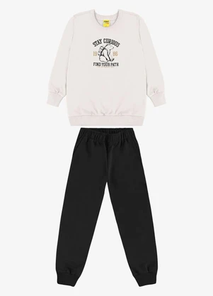 Rovi Kids - Conjunto Blusão e Calça Moletom Bege - ROVI KIDS