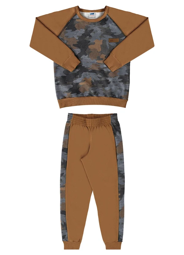 Marlan - Conjunto Blusão e Calça Moletom Camuflado Cinza 2