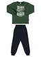 Marlan - Conjunto Blusão e Calça Moletom Dino Skate Azul - variação: Verde