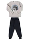 Marlan - Conjunto Blusão e Calça Moletom Hockey Vermelho - variação: Cinza