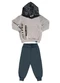 Marlan - Conjunto Blusão e Calça Moletom Let'S Play Cinza - variação: Cinza