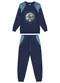 Marlan - Conjunto Blusão e Calça Moletom Listra Azul - variação: Azul