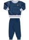 Marlan - Conjunto Blusão e Calça Moletom Listras Marrom - variação: Azul