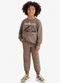 Rovi Kids - Conjunto Blusão e Calça Moletom Marrom - variação: Marrom