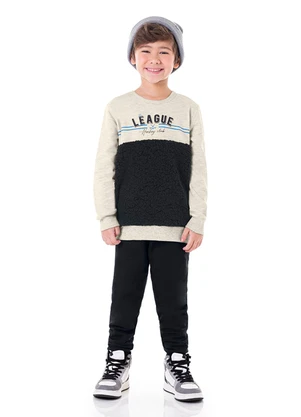 Marlan - Conjunto Blusão e Calça Moletom Pelo Cinza - MARLAN