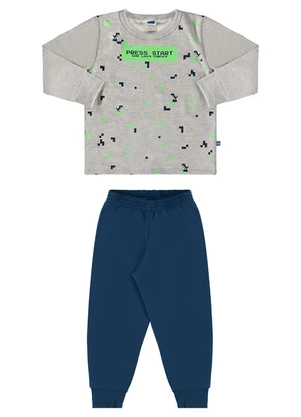 Marlan - Conjunto Blusão e Calça Moletom Press Cinza - MARLAN