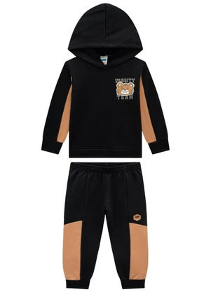 Marlan - Conjunto Blusão e Calça Moletom Preto - MARLAN