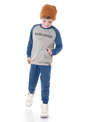 Marlan - Conjunto Blusão e Calça Moletom Space Cinza - MARLAN