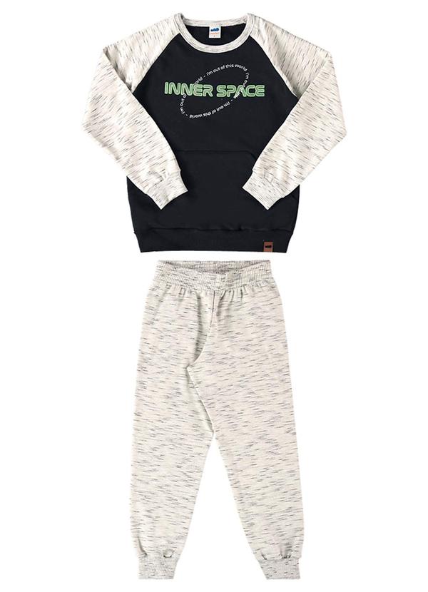 Marlan - Conjunto Blusão e Calça Moletom Space Preto
