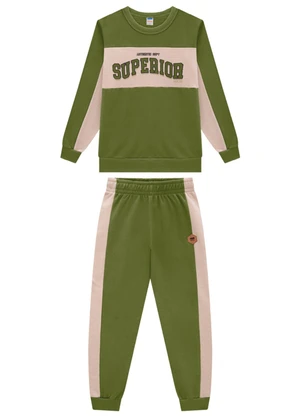 Marlan - Conjunto Blusão e Calça Moletom Verde - MARLAN