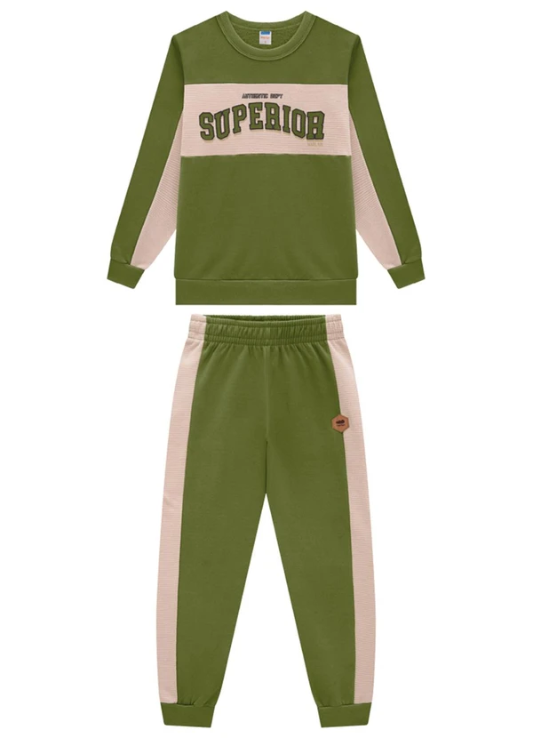 Marlan - Conjunto Blusão e Calça Moletom Verde