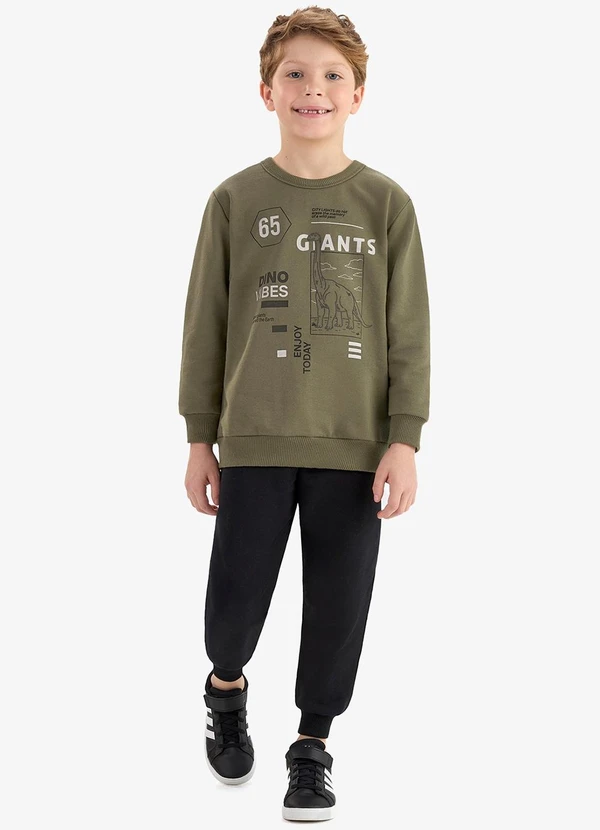 Rovi Kids - Conjunto Blusão e Calça Moletom Verde 1