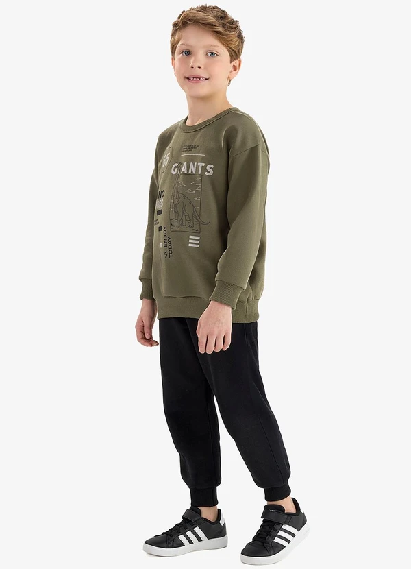 Rovi Kids - Conjunto Blusão e Calça Moletom Verde 3