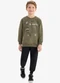 Rovi Kids - Conjunto Blusão e Calça Moletom Bege - variação: Verde