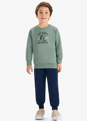 Rovi Kids - Conjunto Blusão e Calça Moletom Verde - ROVI KIDS