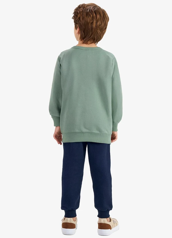 Rovi Kids - Conjunto Blusão e Calça Moletom Verde 2