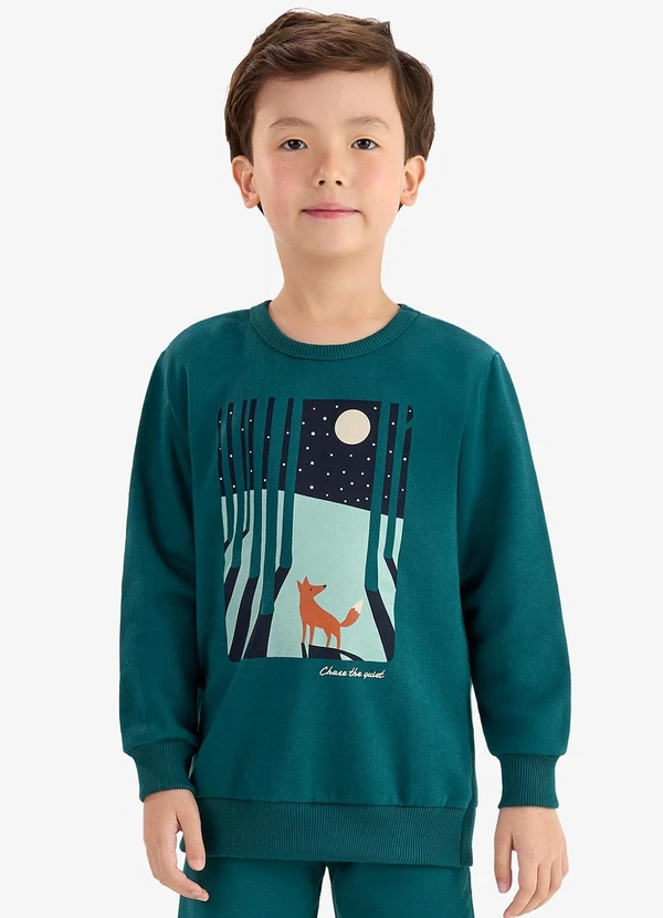 Rovi Kids - Conjunto Blusão e Calça Moletom Verde 4