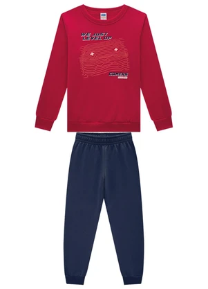 Marlan - Conjunto Blusão e Calça Moletom Vermelho - MARLAN