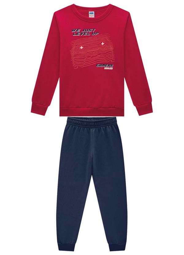 Marlan - Conjunto Blusão e Calça Moletom Vermelho 1