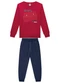 Marlan - Conjunto Infantil Blusão e Calça Moletom Azul - variação: Vermelho
