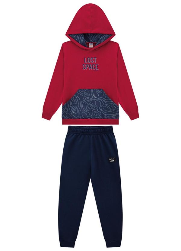 Marlan - Conjunto Blusão e Calça Moletom Vermelho