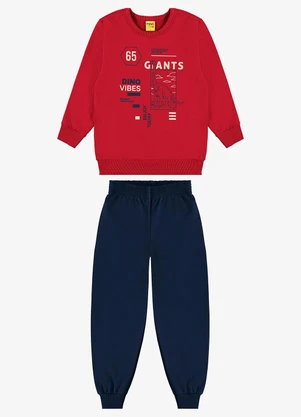 Rovi Kids - Conjunto Blusão e Calça Moletom Vermelho - ROVI KIDS
