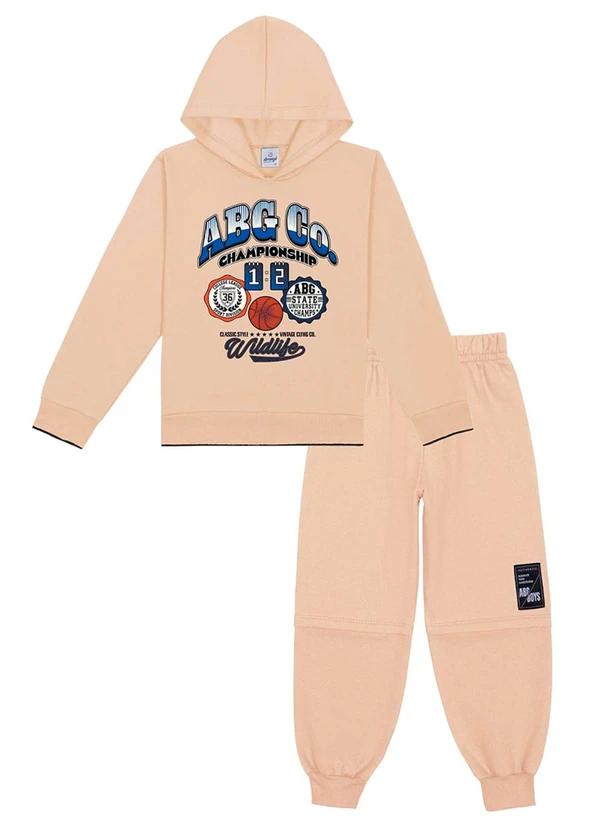 Abrange - Conjunto Blusão e Calça Monocromático Bege