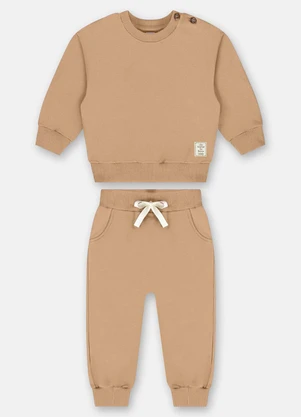 Up Baby - Conjunto Blusão e Calça Nature Marrom - UP BABY