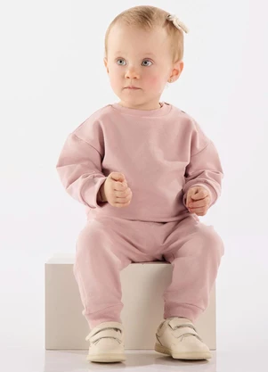 Up Baby - Conjunto Blusão e Calça Nature Rosa - UP BABY