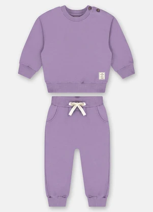 Up Baby - Conjunto Blusão e Calça Nature Roxo - UP BABY