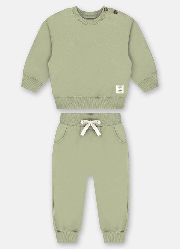 Up Baby - Conjunto Blusão e Calça Nature Verde