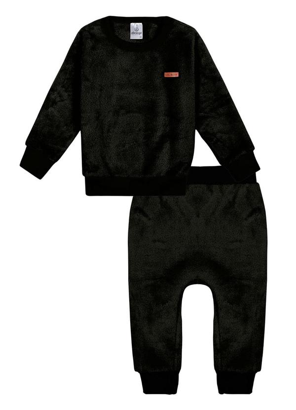Abrange - Conjunto Blusão e Calça Pelo Baby Preto