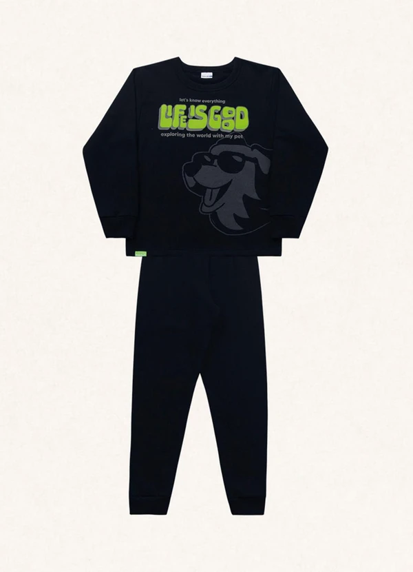 Fakini Kids - Conjunto Blusão e Calça Preto 5