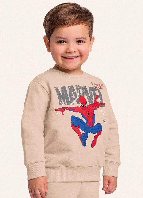 Fakini Kids - Conjunto Blusão e Calça Spider-Man Bege 3