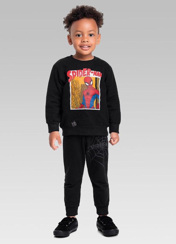 Homem Aranha - Conjunto Blusão e Calça Spider-Man Disney Preto