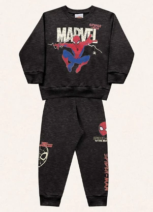 Fakini Kids - Conjunto Blusão e Calça Spider-Man Preto - FAKINI KIDS