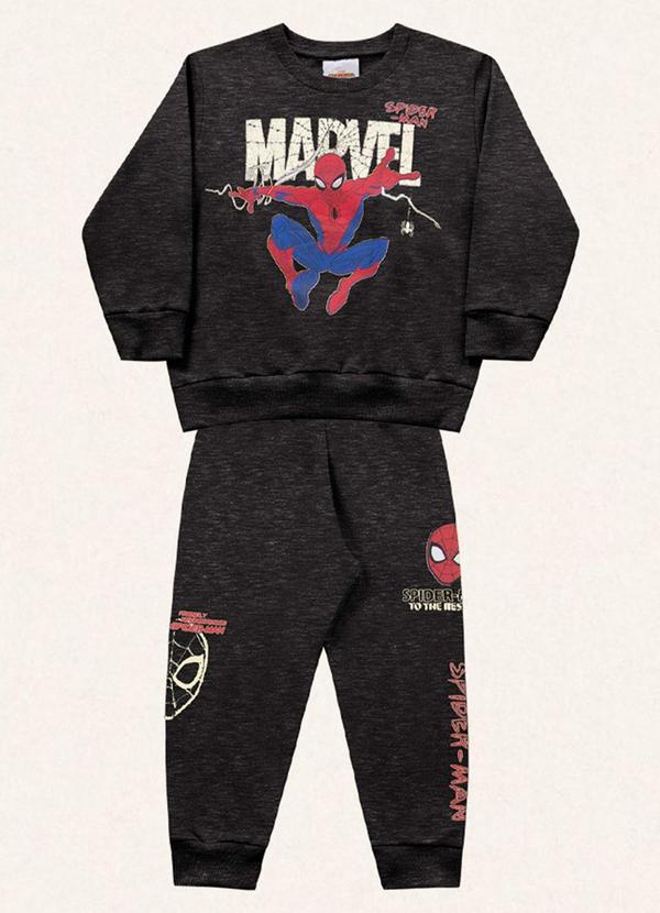 Fakini Kids - Conjunto Blusão e Calça Spider-Man Preto