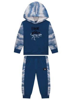 Marlan - Conjunto Blusão e Calça Sport Sublimada Azul - MARLAN